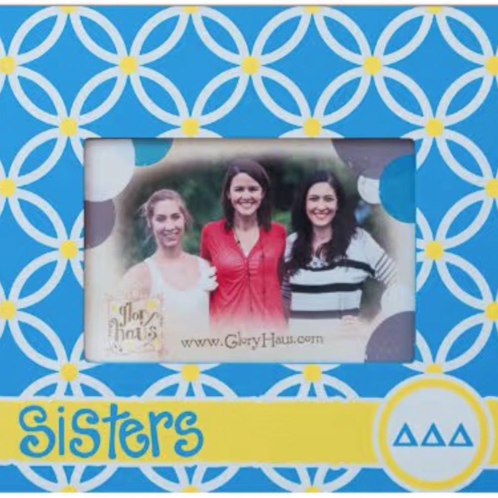 Glory Haus Blue and Yellow tri delta  'Sisters' Picture Frame